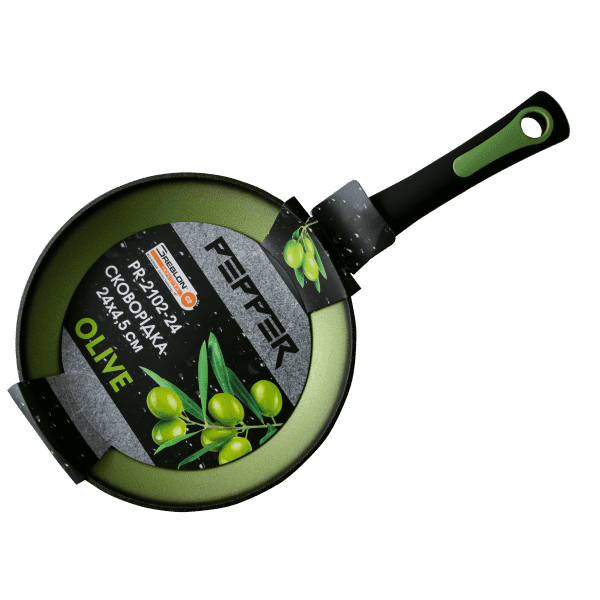 Сковорідка OLIVE PR-2102-24 покриття GREBLON C2 240 x 45 мм PEPPER - зображення 1