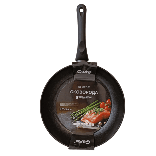 Сковорода GT-2102-20 покриття MEGA-STONE 20х4.3 см Gusto - зображення 1