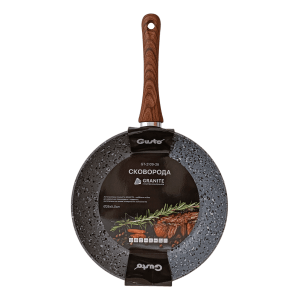 Сковорода GT-2109-26 покриття GRANITE 26x5.0 см Gusto - зображення 1