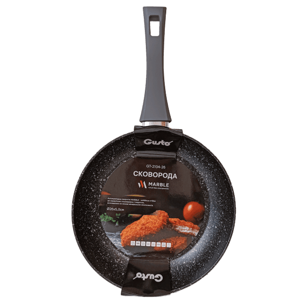 Сковорода GT-2104-24 покриття Marble 24x4.8 см Gusto - зображення 1