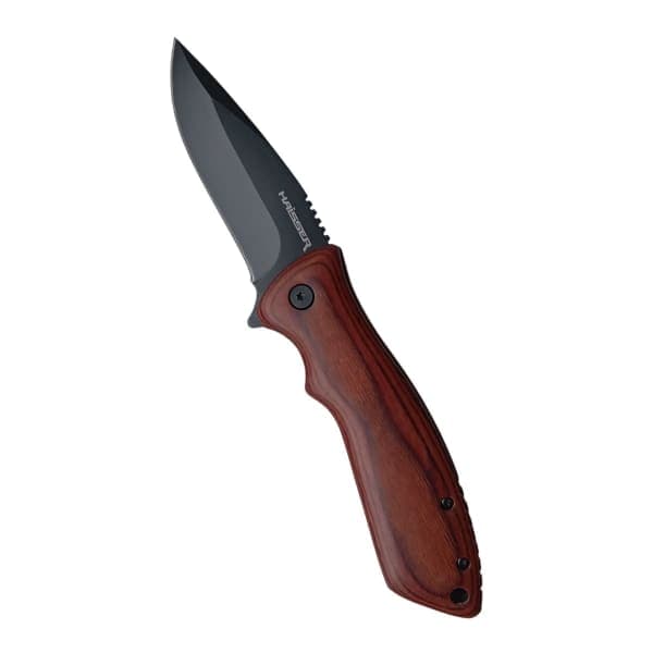 Ніж туристичний складний дерев’яна ручка 23544 Haisser - зображення 1