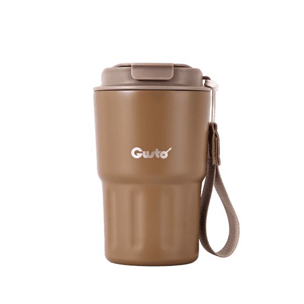 Термокружка GT124 Перерва на каву (коричнева) GUSTO 350 мл - зображення 1