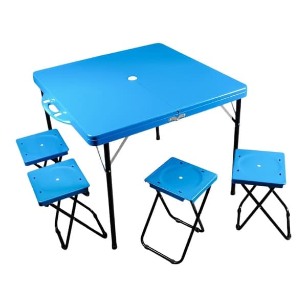 Стіл розкладний зі стільцями стіл 85.5х85х69, стільці 4 шт 27.5х24.7х38.5 TCS-14 X-Tream - зображення 1