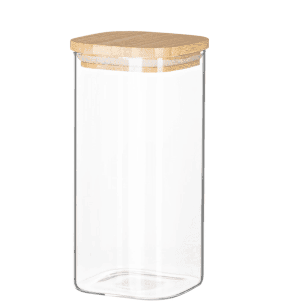 Ємність скляна з дерев яною кришкою прямокутна VT-7315 Vittora 1500 мл - зображення 1