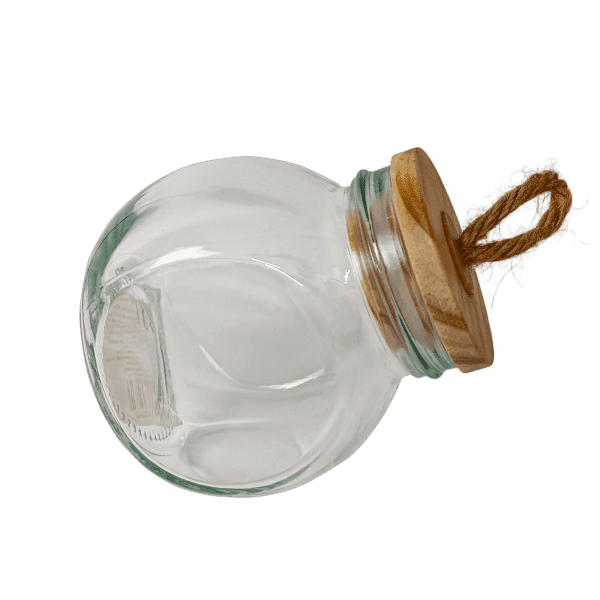 Ємність VT-9033-190 скляна для спецій з дерев яною кришкою + ручка з мотузки 190мл. Vittora - зображення 1