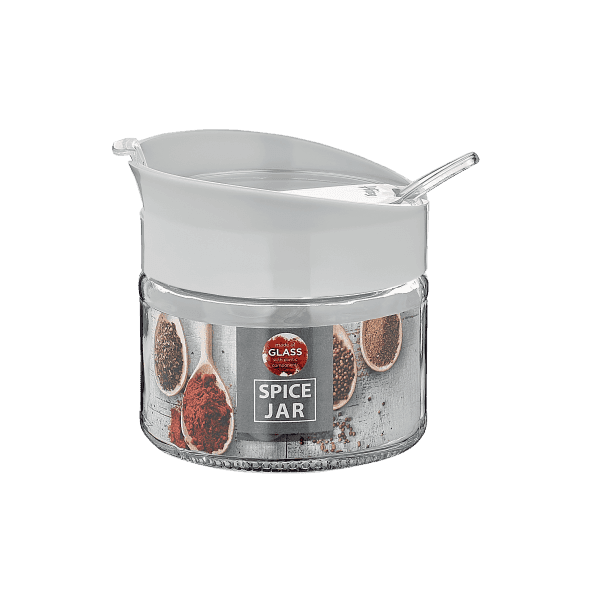 Ємність скляна для спецій з ложкою VT-161004 сіра 300 мл Vittora - зображення 1