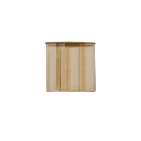 Ємність скляна з дерев яною кришкою (кругла) бурштин VT-8005 Vittora 500 мл - зображення 1