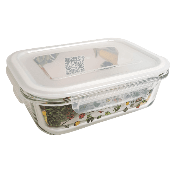 Харчовий контейнер скляний VT-7763 з малюнком 630 мл VITTORA - зображення 1