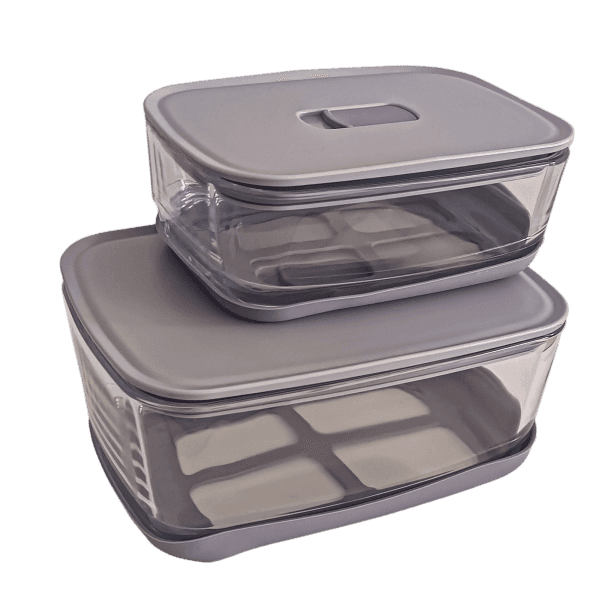 Харчовий контейнер VT-8814 скляний з силіконовою кришкою, прямокутний 1400 мл Vittora - зображення 1