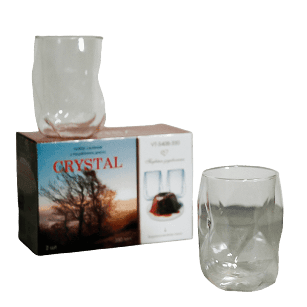 Набір склянок VT-5408-350 CRYSTAL з подвійним дном VITTORA - 2 шт. 350 мл - зображення 1