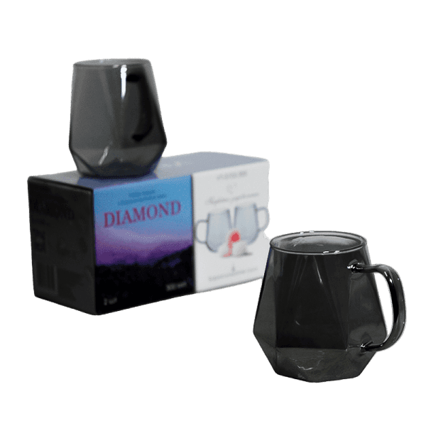 Набір чашок VT-5102-300 DIAMOND з боросилікатного скла - 2 шт. 300 мл - зображення 1