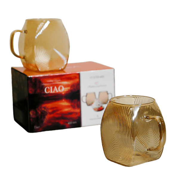 Набір чашок VT-5103-400 CIAO з боросилікатного скла - 2 шт. 400 мл - зображення 1