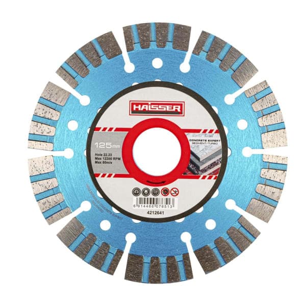 Диск діамантовий Segment/turbo concrete expert 125х2.2х12х22.23 Haisser - зображення 1