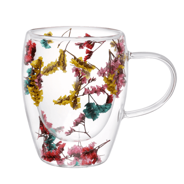 Набір чашок VT-5310-320 Сухоцвіт з подвійним дном VITTORA - 2 шт. 320 мл - зображення 1