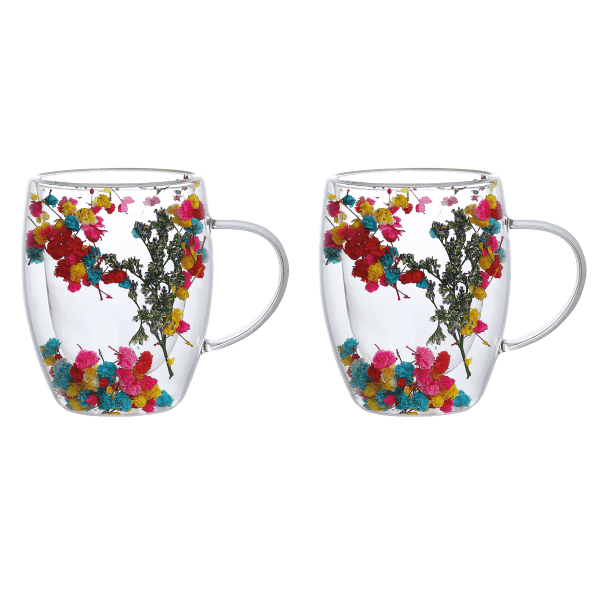 Набір чашок VT-5322-320 Гербарій з подвійним дном 2шт. 320мл Vittora - зображення 1