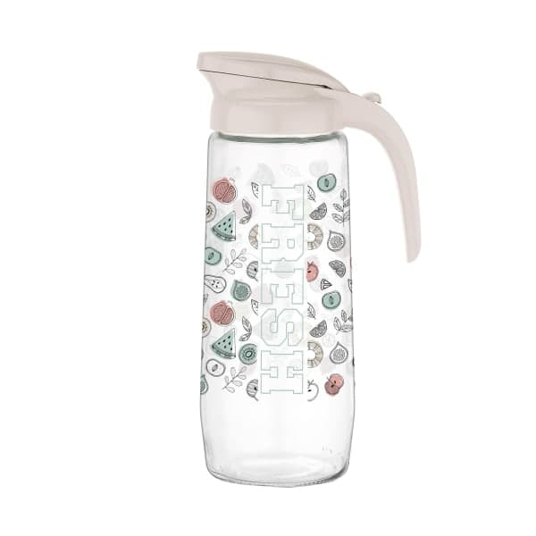 Глечик скляний Beluga з малюнком бежевий 1.5 л VT-111020-М VITTORA - зображення 1