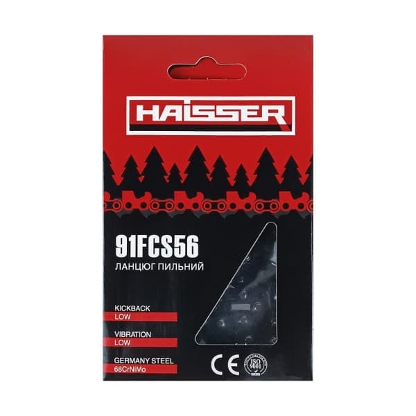 Ланцюг HAISSER 91FCS56 - 56 ланки, паз 1,3мм 0,50 , крок 3/8 L - зображення 1