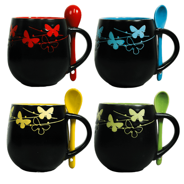 Чашка Барви ночі з ложкою VT-C-259450 Vittora 450мл - зображення 1