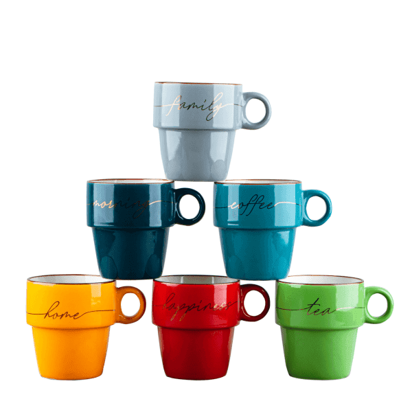 Чашка VT-C-611280 Кольорова з прописом Vittora 280 мл - зображення 1