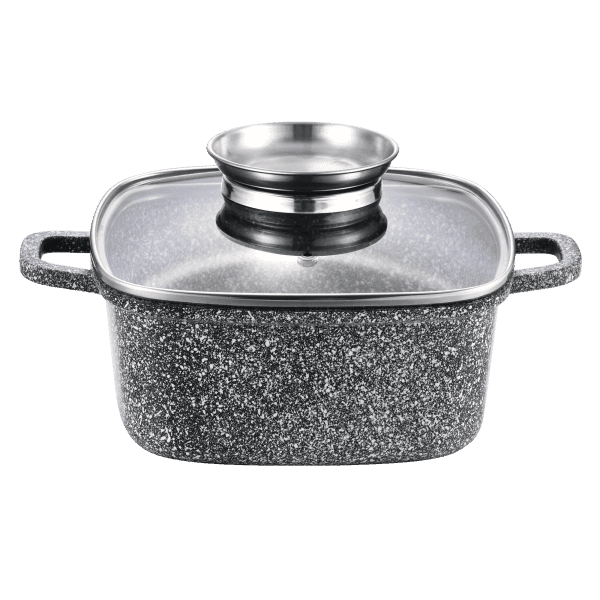 Каструля квадратна GT-2704-24 покриття CERAMIC SNOW (24x10cм) 4,4л Gusto - зображення 1