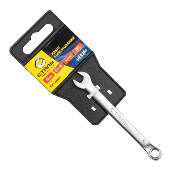 Ключ комбінований Satin із підвіскою 48431 Сталь 6 мм - зображення 1