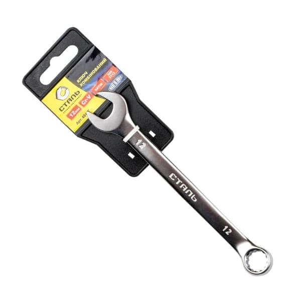 Ключ комбінований Satin з підвіскою 48437 Сталь 12 мм - зображення 1