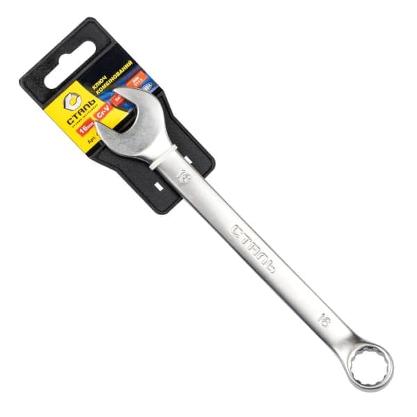 Ключ комбінований Satin з підвіскою 48441 Сталь 16 мм - зображення 1