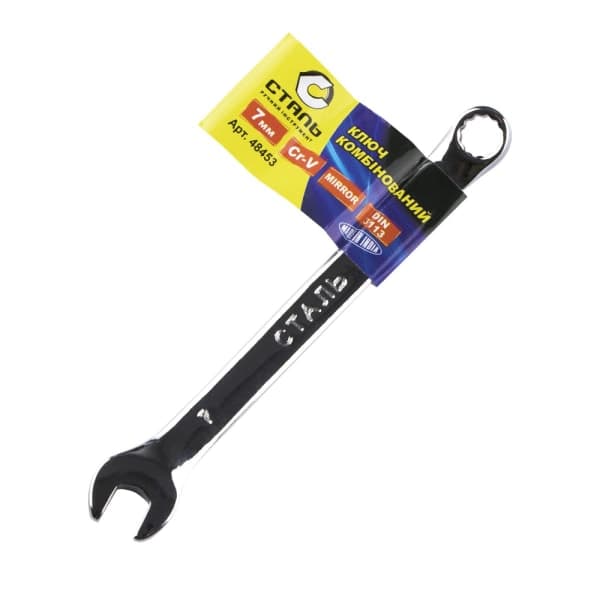 Ключ комбінований дзеркальний 48453 Сталь 7 мм - зображення 1