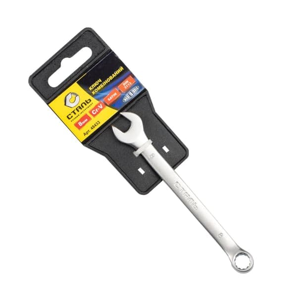 Ключ комбінований Satin з підвіскою 48433 Сталь 8 мм - зображення 1