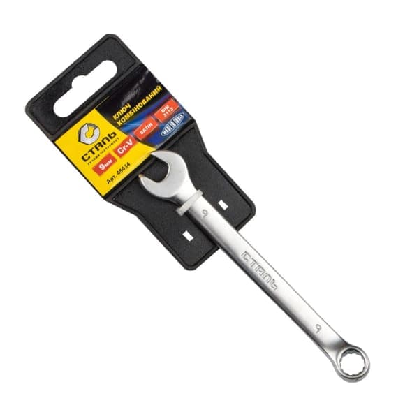 Ключ комбінований Satin із підвіскою 48434 Сталь 9 мм - зображення 1