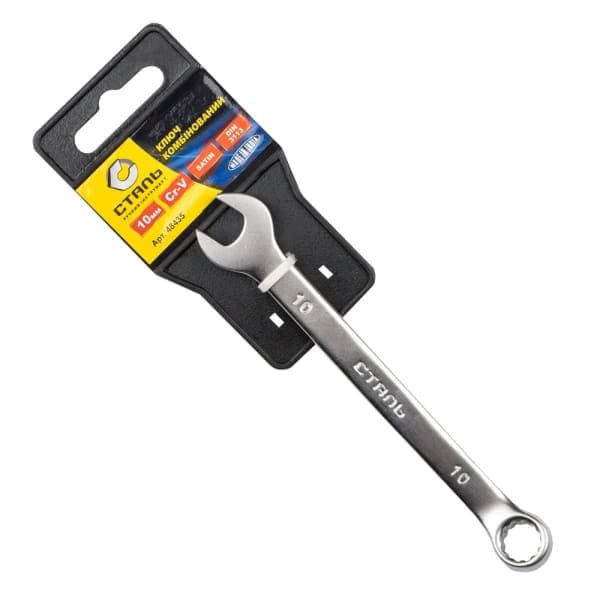 Ключ комбінований Satin із підвіскою 48435 Сталь 10 мм - зображення 1