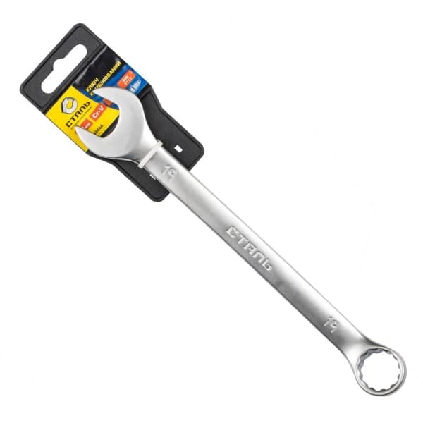 Ключ комбінований Satin з підвіскою 48444 Сталь 19 мм - зображення 1