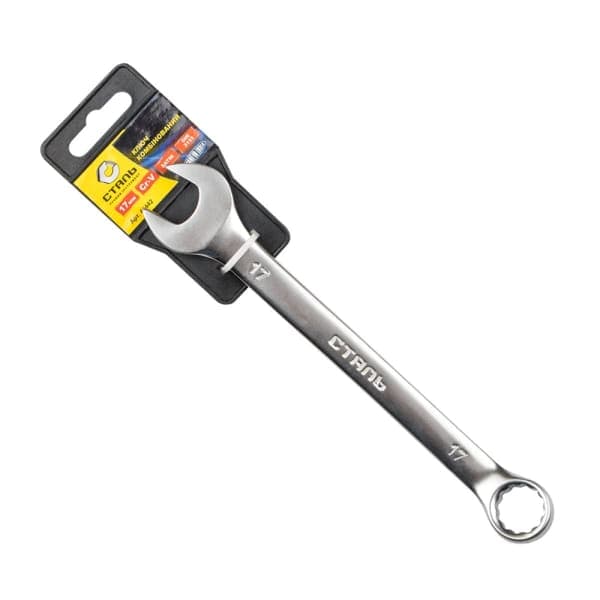 Ключ комбінований Satin з підвіскою 48442 Сталь 17 мм - зображення 1