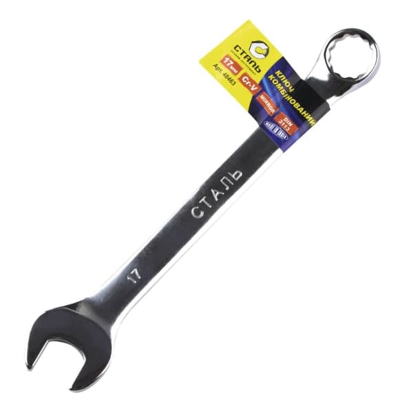 Ключ комбінований дзеркальний 48463 Сталь 17 мм - зображення 1