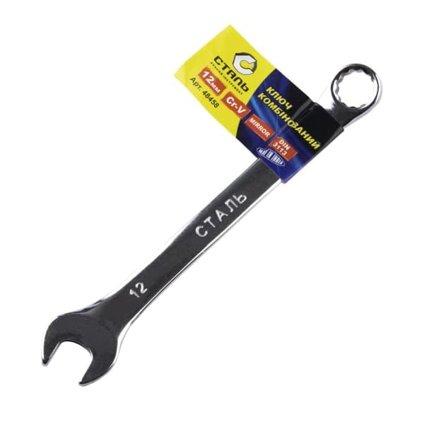 Ключ комбінований дзеркальний 48458 Сталь 12 мм - зображення 1
