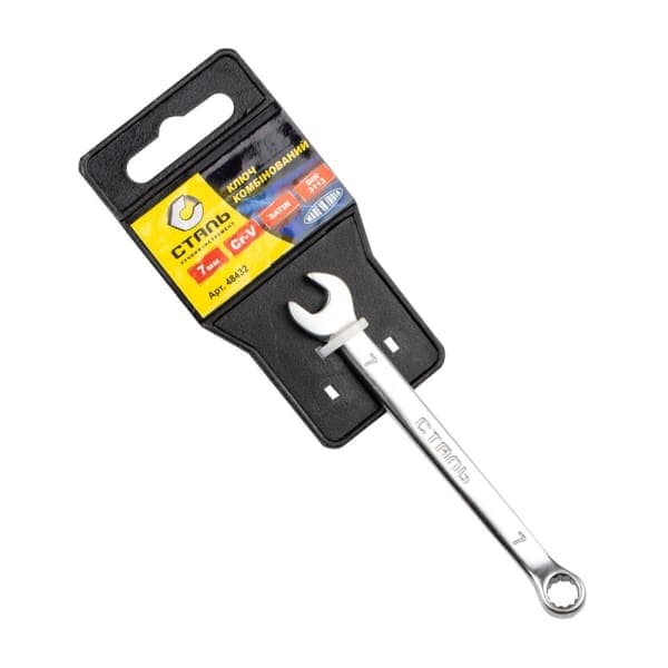 Ключ комбінований Satin з підвіскою 48432 Сталь 7 мм - зображення 1