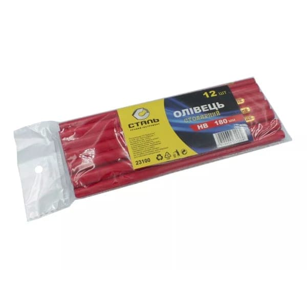 Сталь 23100 Олівець будівельний 180 мм (12 шт) - зображення 1