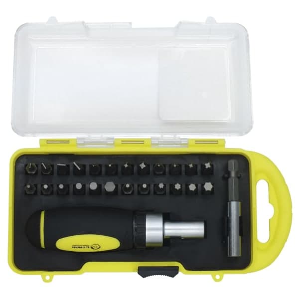 Викрутка з тріскотка реверсивна 26 в 1 з набором біт 49095 Сталь - зображення 1