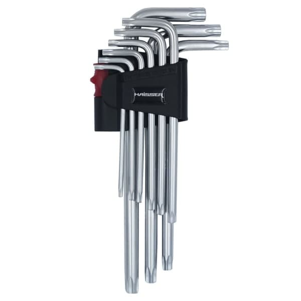 Haisser 48115 Набір Г-подібних ключів подовжених з отвором TORX 9 шт - зображення 1