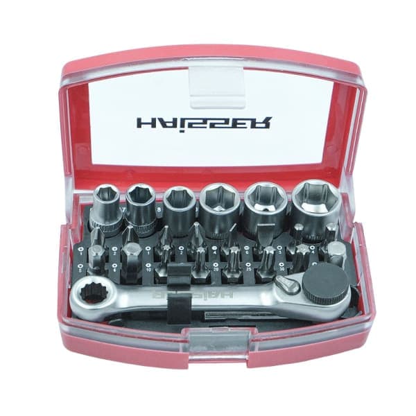 Набір головок торцевих з тріскачкою 1/4 24 од. Haisser 70252 - зображення 1