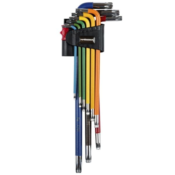 Набір Г-подібних ключів TORX екстра-дов.з отв.9 од.S2,T10-50 Haisser 48117 - зображення 1