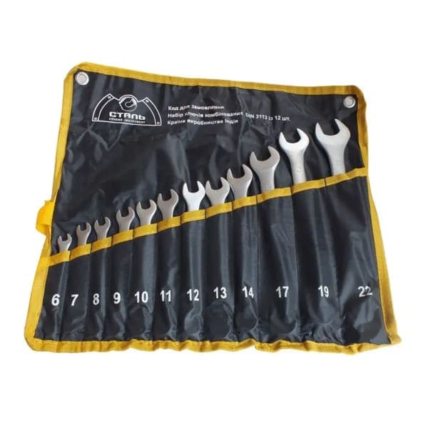 Сталь 48403 Набір комбінованих ключів CRV 12 шт матові - зображення 1