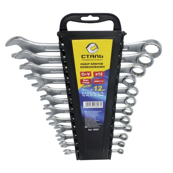 Сталь 48007 Набір комбінованих ключів CRV 12 шт - зображення 1