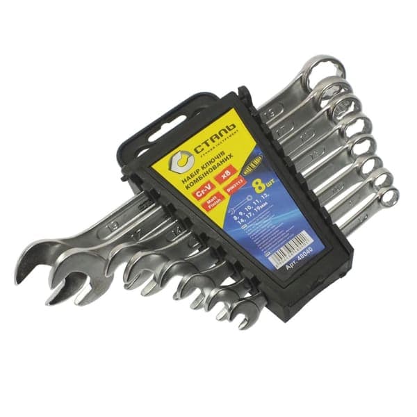 Сталь 48040 Набір комбінованих ключів CRV 8 шт - зображення 1