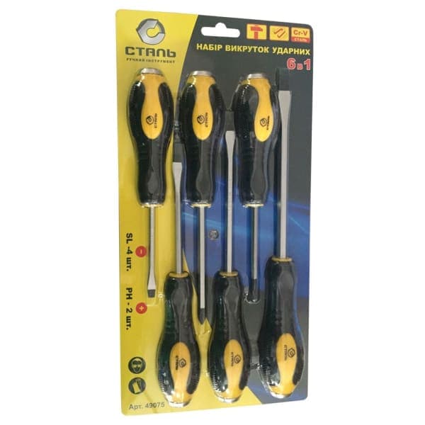 Сталь 49075 Набір викруток ударних 6 шт - зображення 1