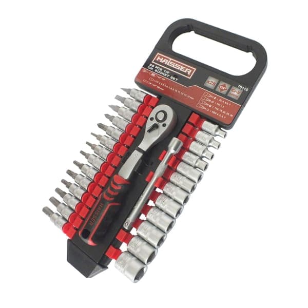 Набір насадок торцевих з тріскачкою Haisser 28 шт 1/4 - зображення 1