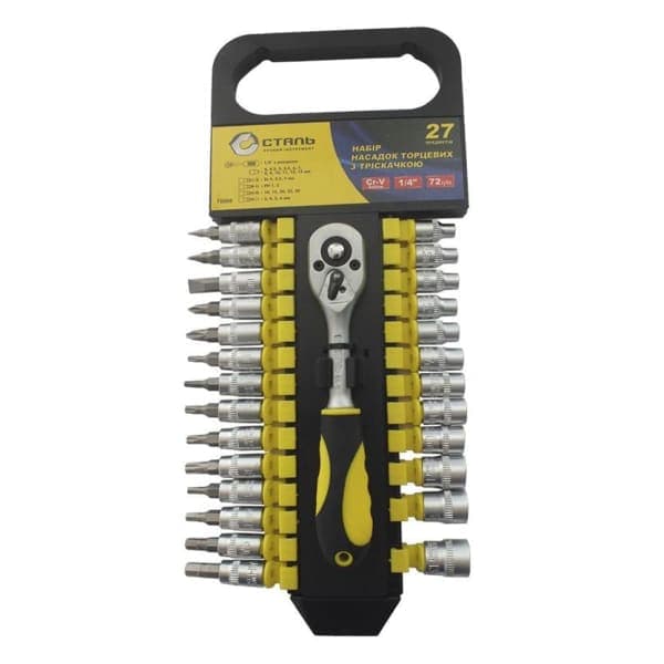 Сталь 70089 Набір торцевих насадок з тріскачкою 1/4 - зображення 1