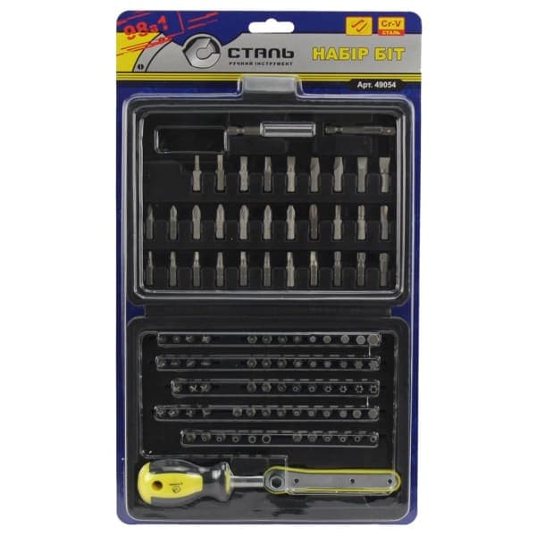 Сталь 49054 Викрутка з бітами 98 в 1 - зображення 1