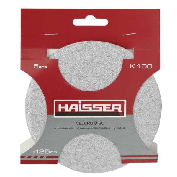 Круг шліфувальний самоклеючий 125 мм k 100, н-р 5шт Haisser - зображення 1
