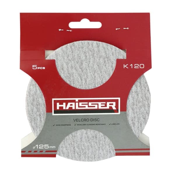 Круг шліфувальний самоклеючий 125 мм k 120, н-р 5шт Haisser - зображення 1